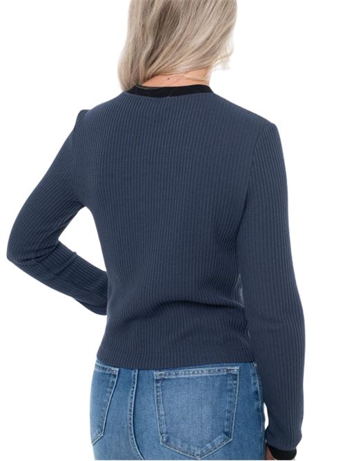 T-shirt manica lunga blu in cotone Calvin Klein Jeans | LV047D225GVEK